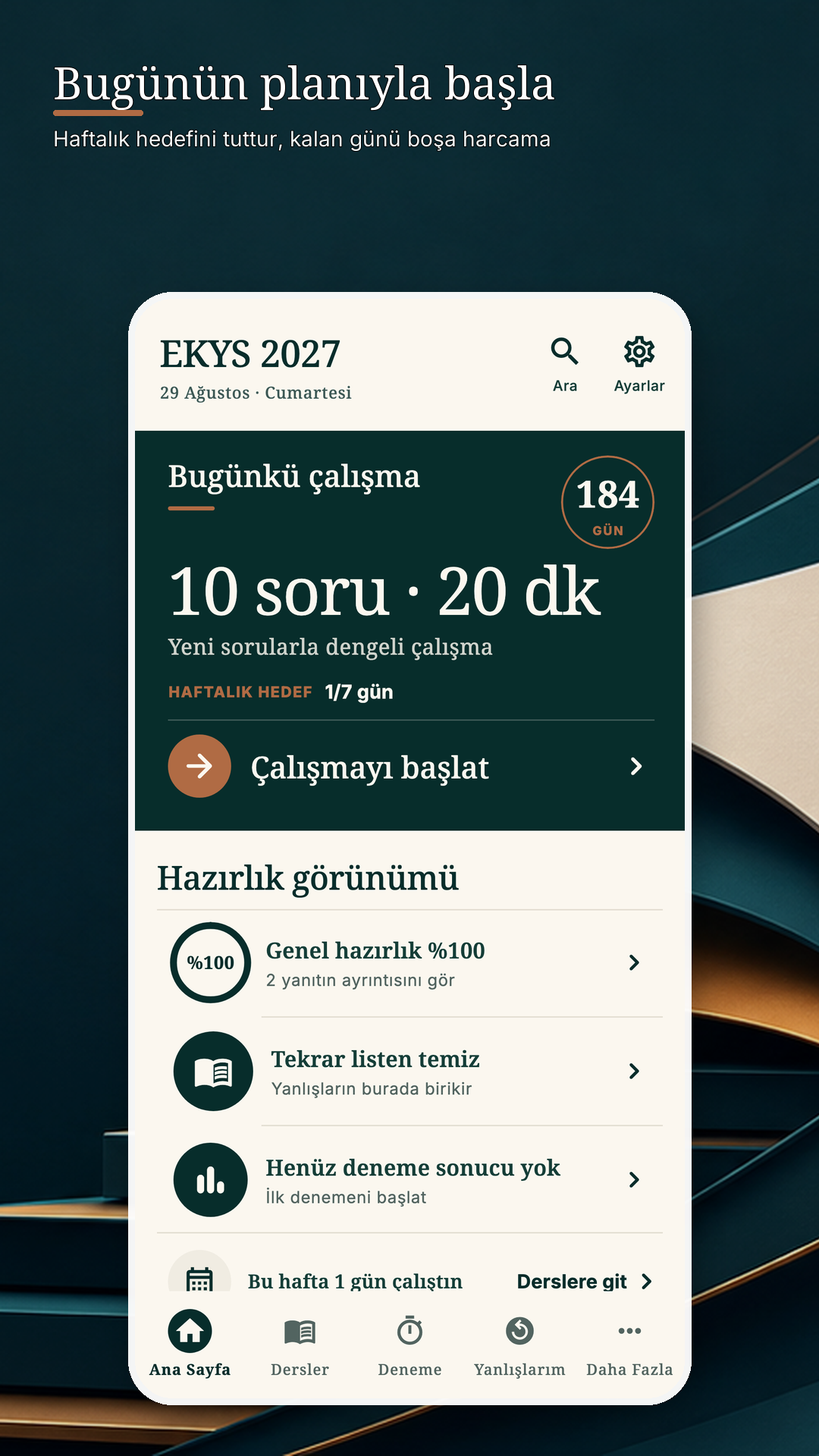 EKYS 2027 kişisel hazırlık rotası telefon görünümü